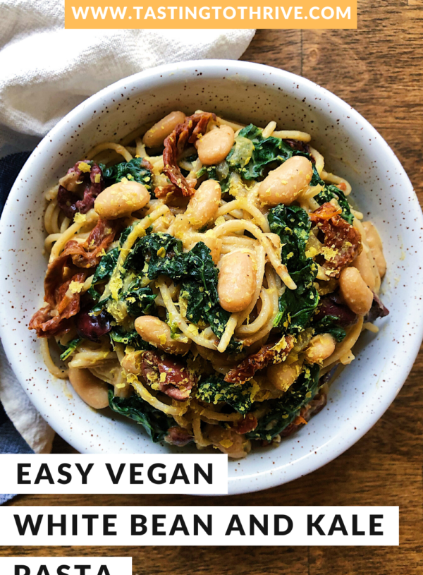 easy vegan white bean and kale pasta