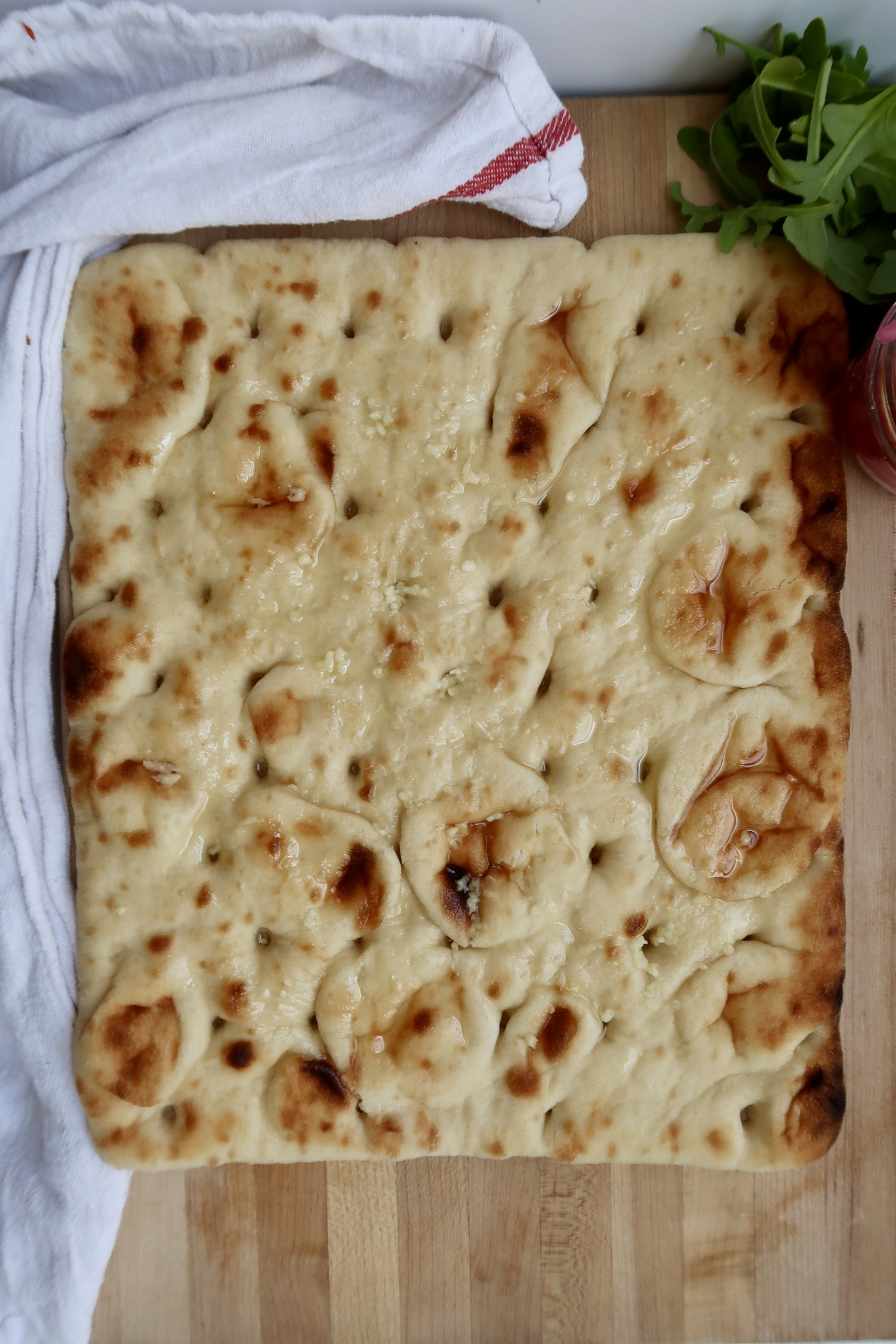 Flatbread on a cutting board