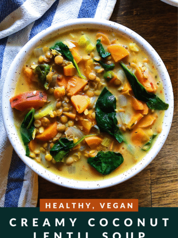 Creamy vegan coconut lentil soup