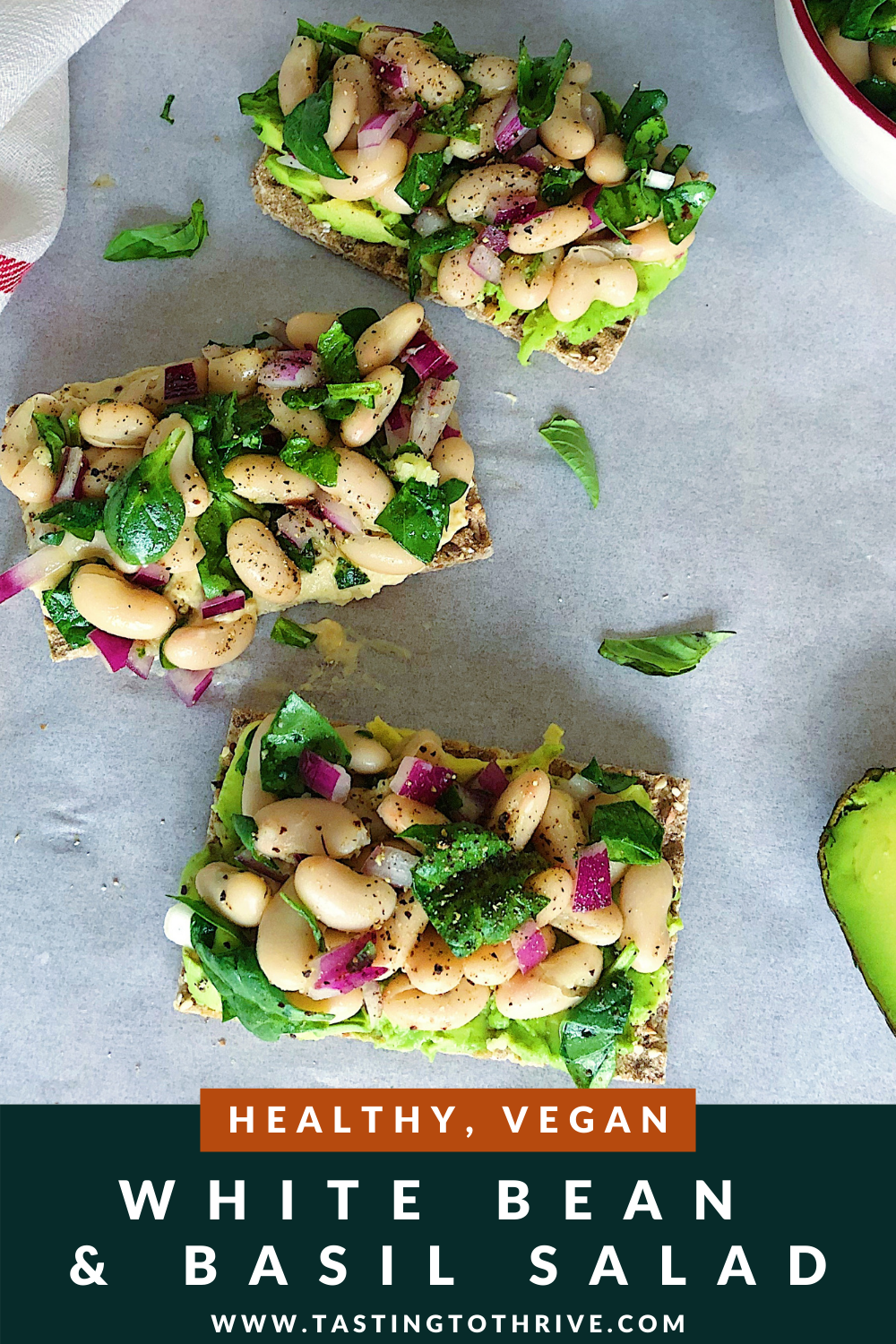 Healthy Vegan White Bean and Basil Salad