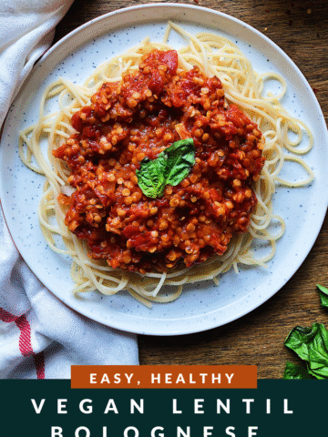 healthy vegan lentil bolognese