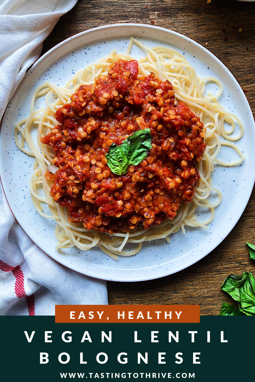 healthy vegan lentil bolognese