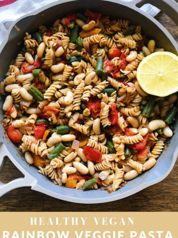 healthy Vegan Rainbow Veggie Pasta Recipe
