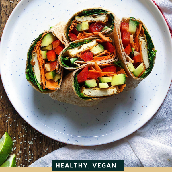 peanut lime tofu wrap