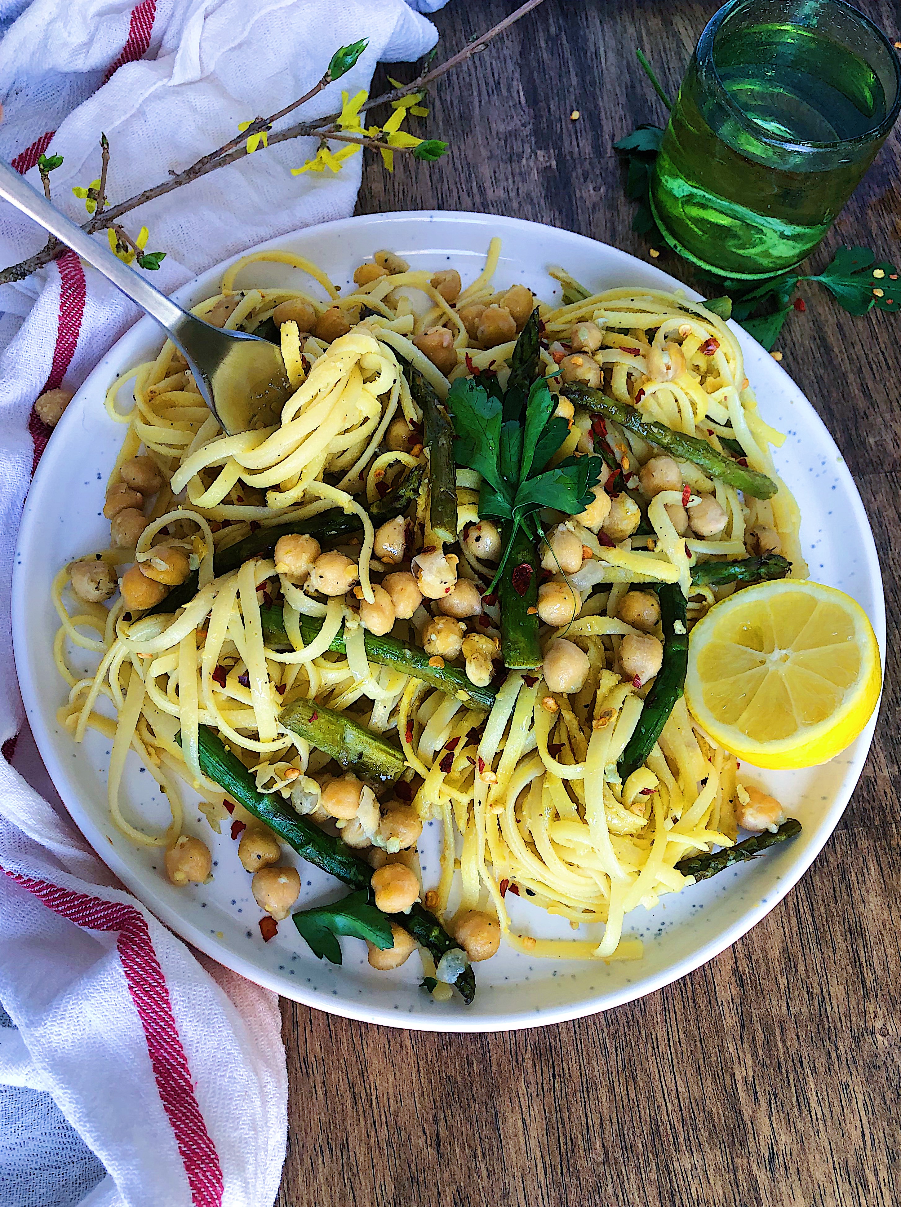 Vegan Lemon Asparagus Pasta