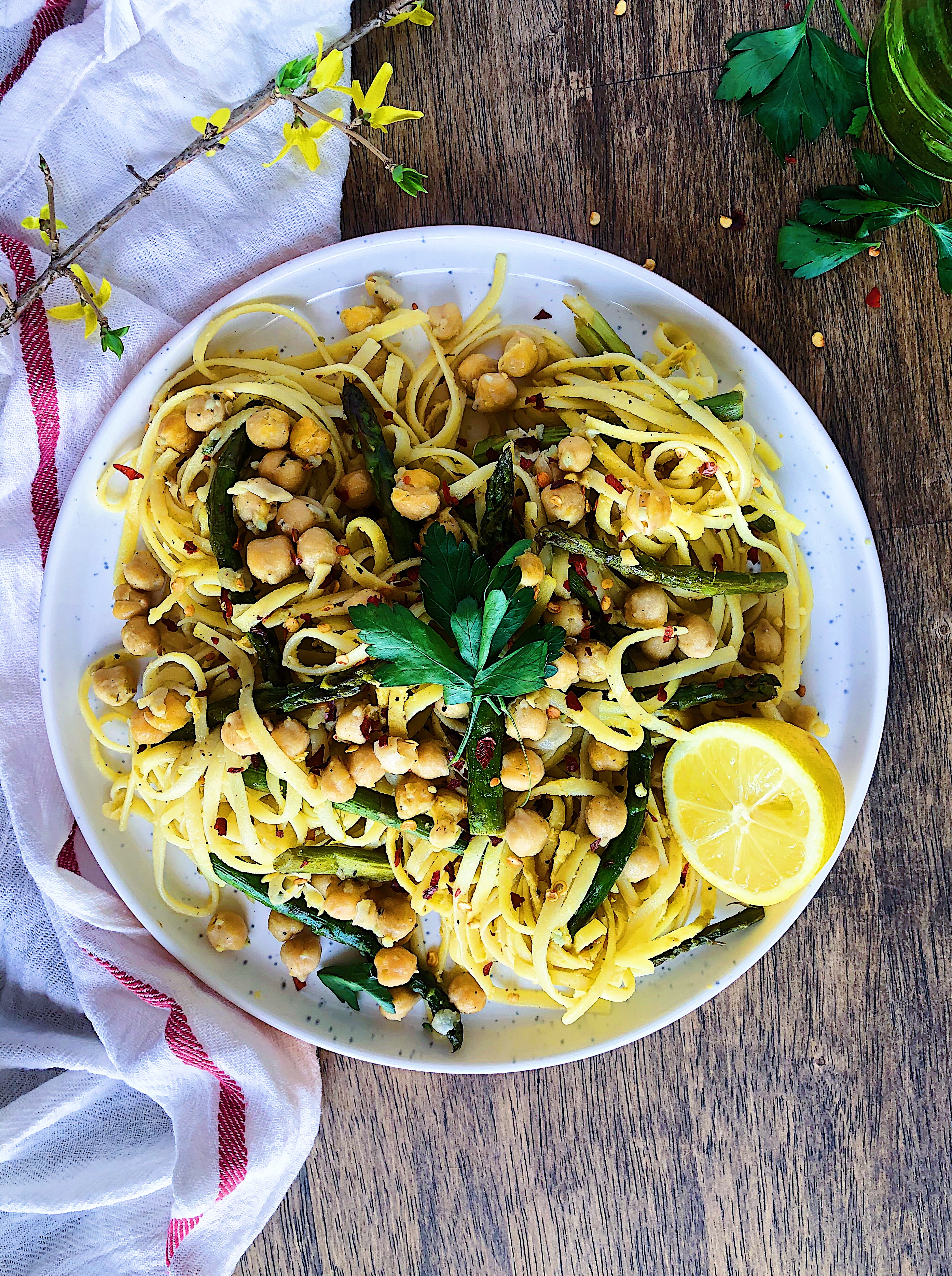 Vegan Lemon Asparagus Pasta