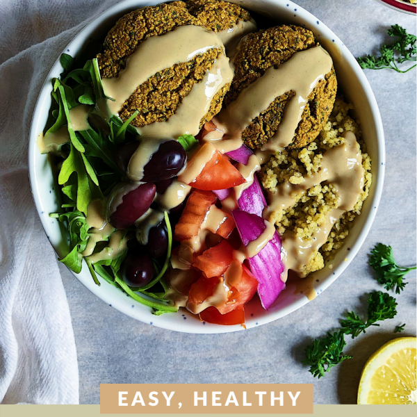 easy vegan falafel bowl