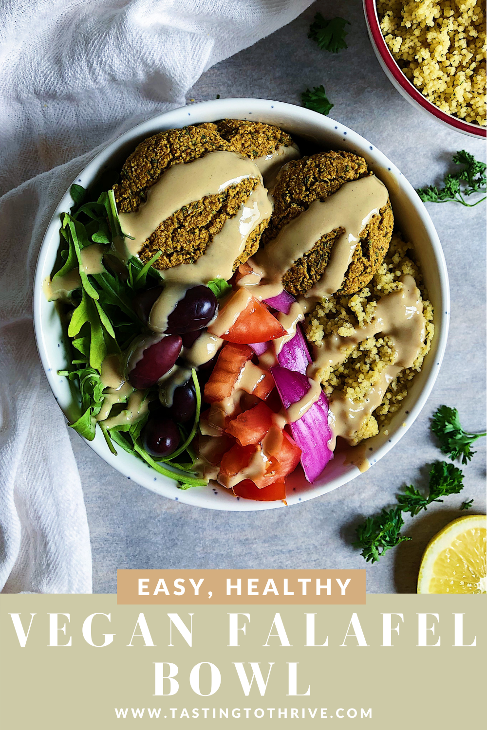 easy vegan falafel bowl