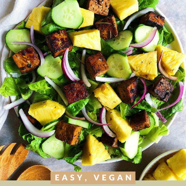 Balsamic Glazed Tofu Salad with Pineapple