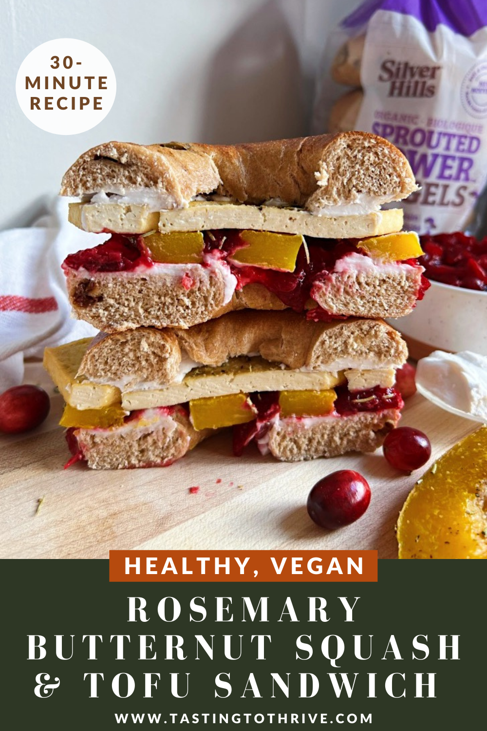 VEGAN Rosemary Butternut Squash & Tofu Sandwich