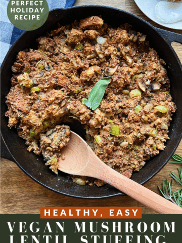 mushroom lentil vegan stuffing-4