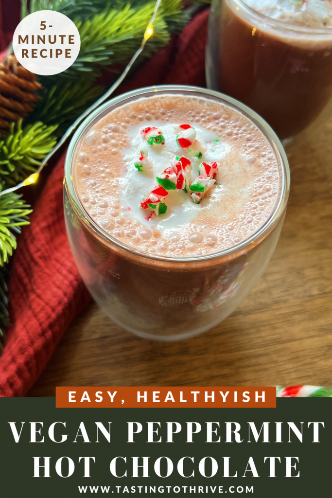 Vegan Peppermint Hot Chocolate - Tasting to Thrive