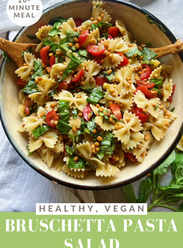 vegan bruschetta pasta salad