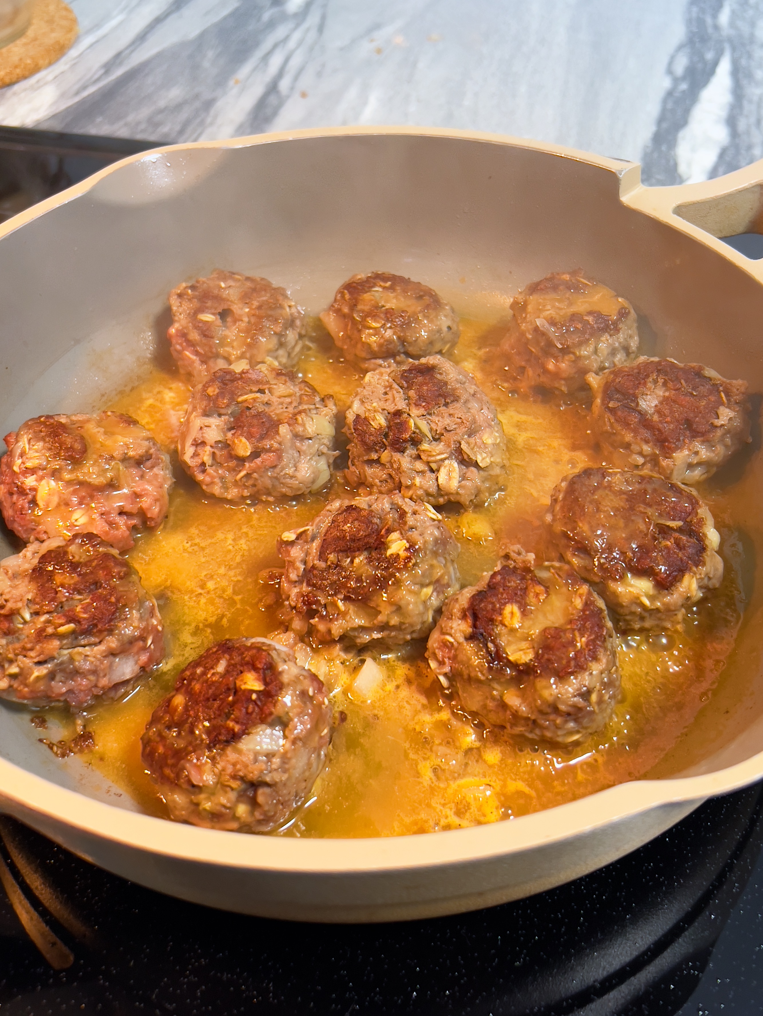 Sweet & Sour Plant-Based "Meatballs" with Garlic Green Beans