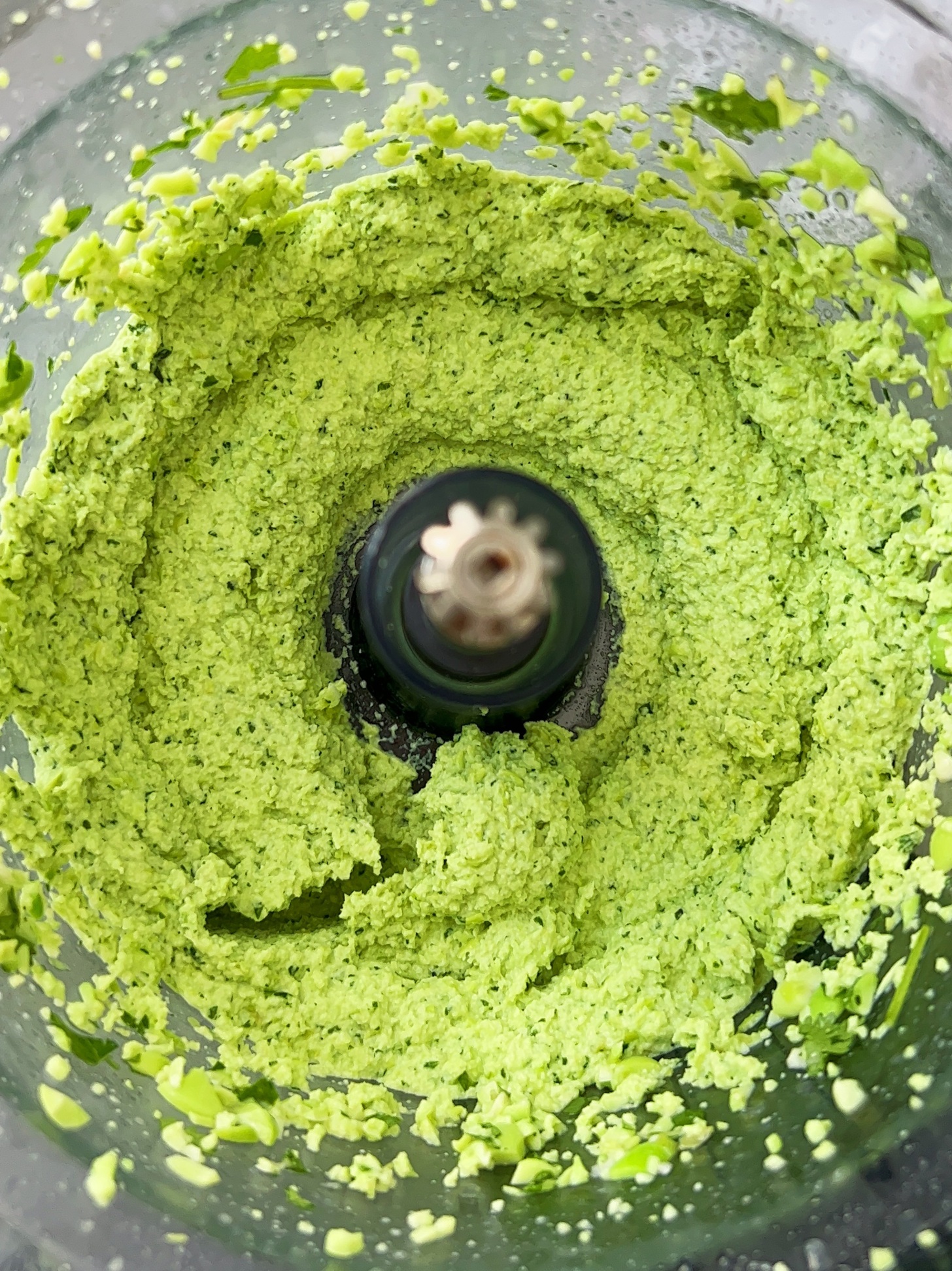 Cilantro Lime dip in a food processor.