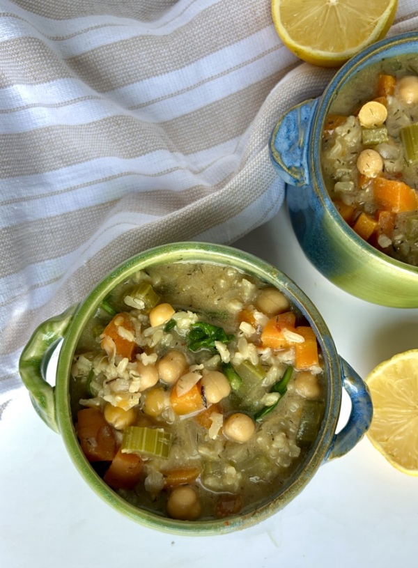 Healthy, Creamy Lemony Chickpea Soup (With Canned Chickpeas!)
