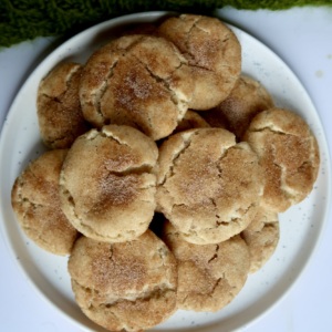 Snickerdoodle cookies on a plate