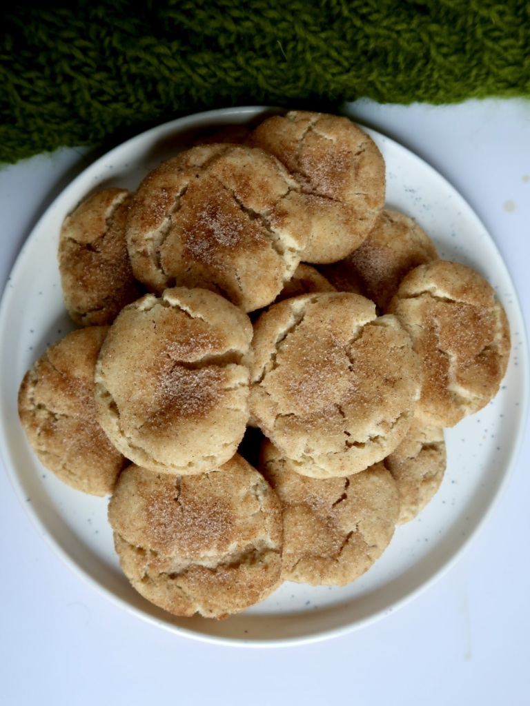Snickerdoodle cookies on a plate