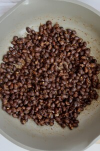 Cooked black beans with spices.