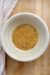 Lemon pepper sauce in a bowl.