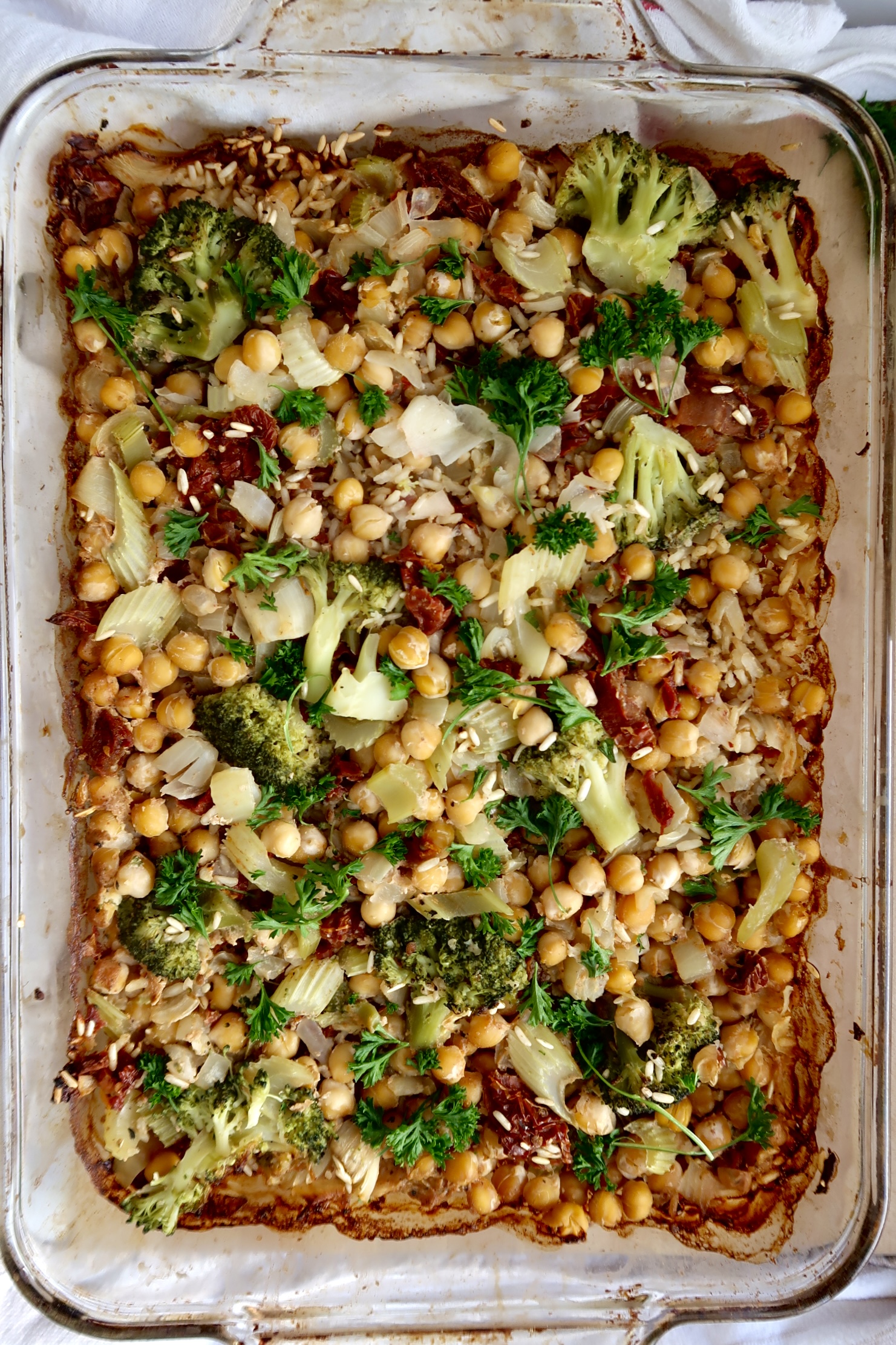 Cooked chickpea casserole