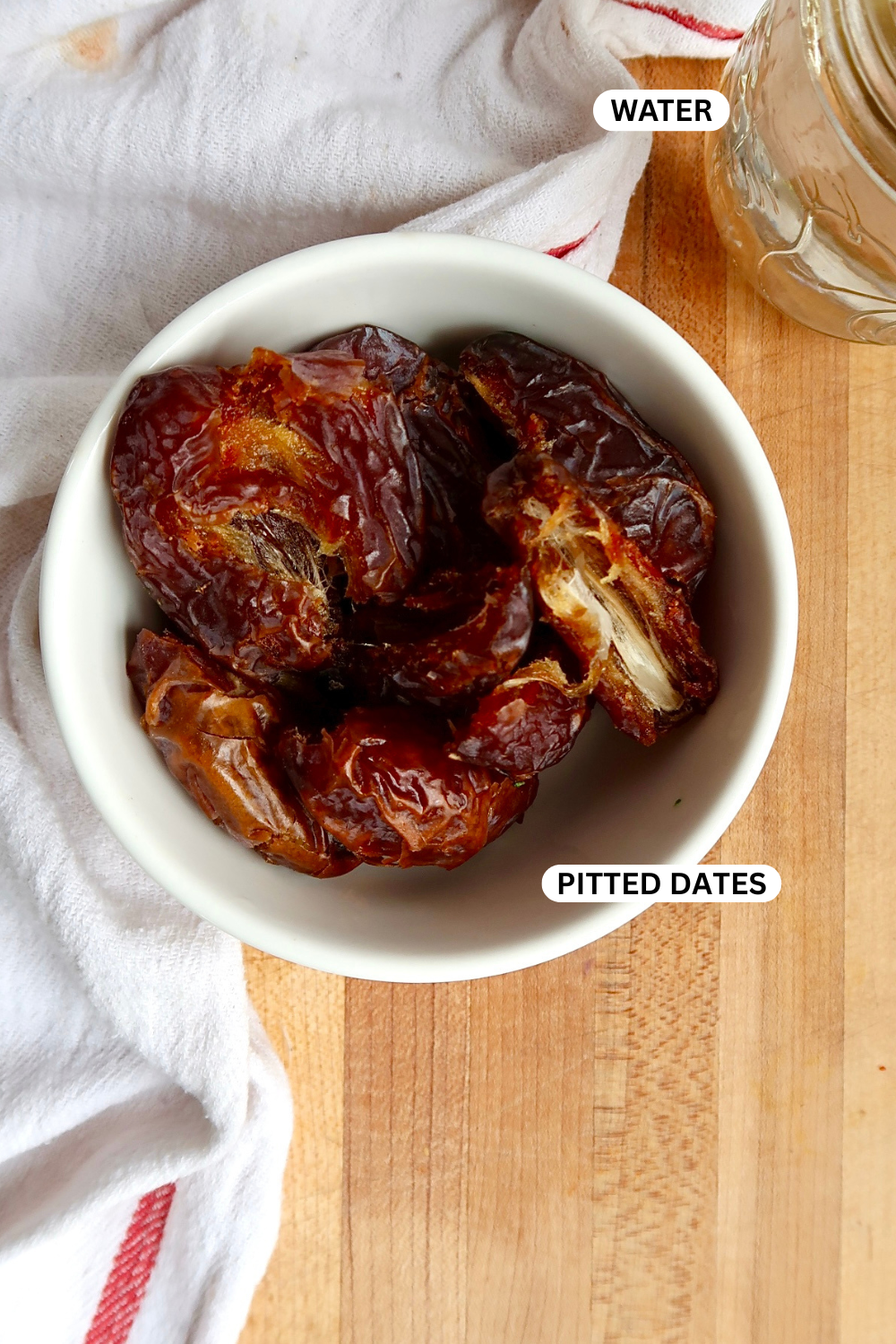 Date paste ingredient flatlay