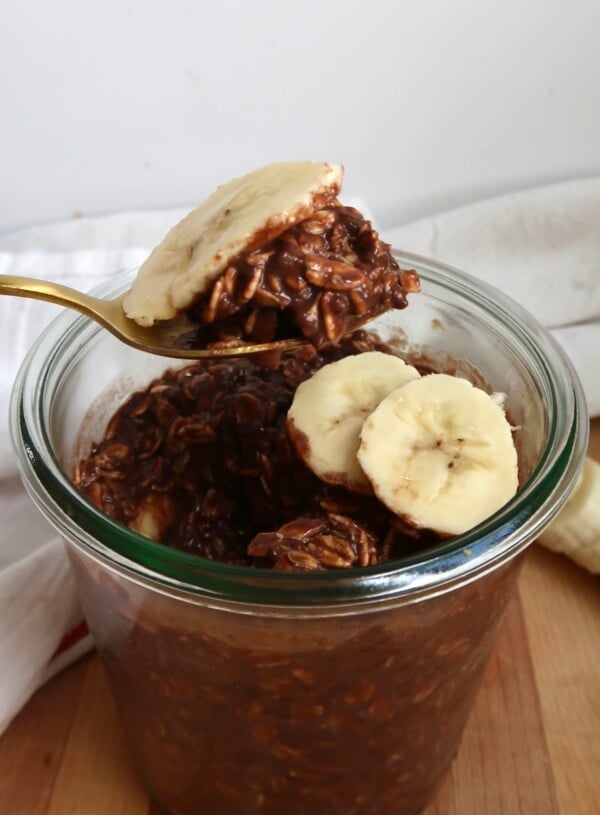 The Best Banana Chocolate Overnight Oats (Higher Protein!)