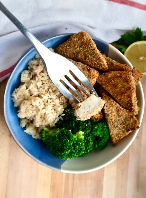 Healthy & Tasty Herby Breaded Tofu (Oven-Baked!)
