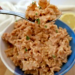 Bowl of pasta with creamy sundried tomato sauce on it with a spoon scooping some.